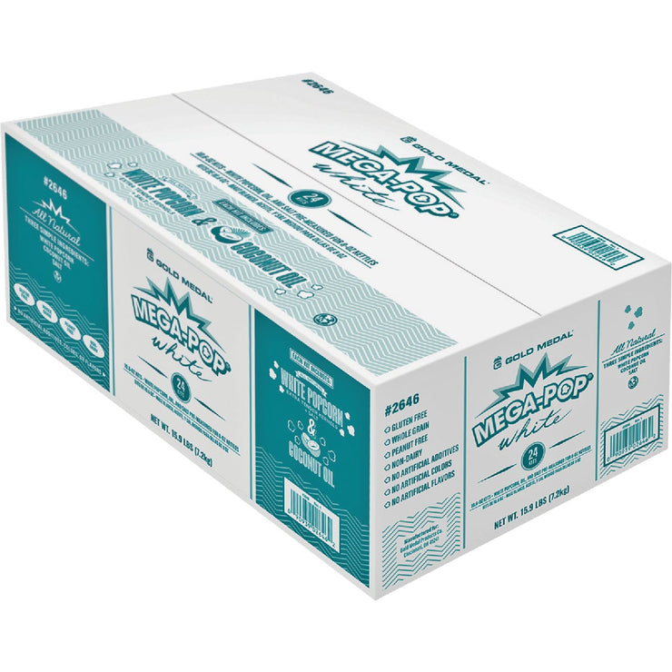 Image of Gold Medal Mega Pop 8 Oz. All Natural White Popcorn Kit (24 Kits)