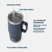 Yeti Rambler 25oz Straw Mug Charcoal