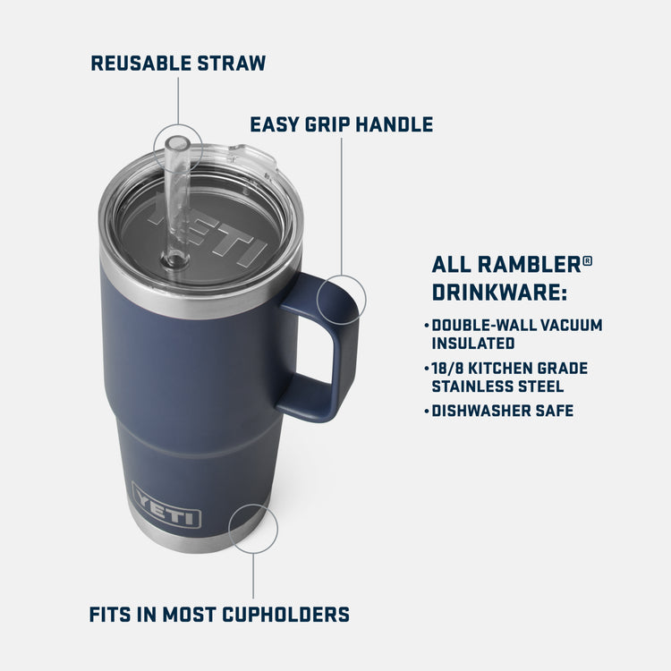 Yeti Rambler 25oz Straw Mug Black – Hemlock Hardware