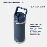 Yeti Rambler 18oz Bottle Big Wave Blue
