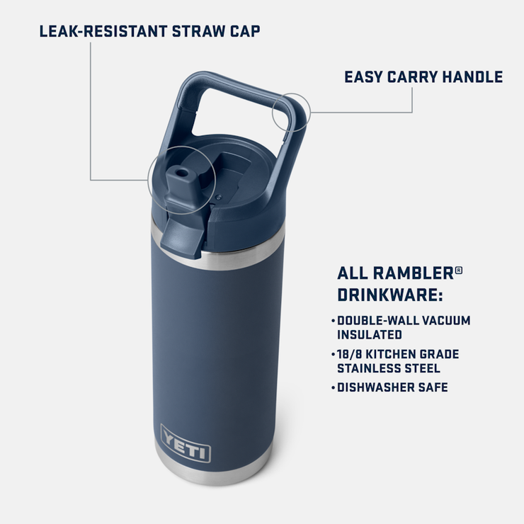 Yeti Rambler 18oz Bottle Big Wave Blue