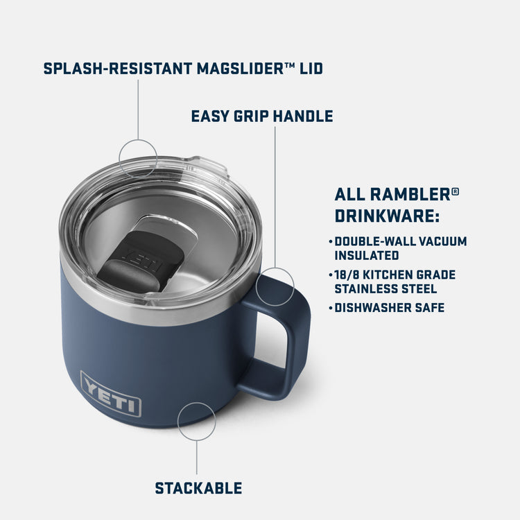 Yeti Rambler 14oz Stackable Mug Black – Hemlock Hardware