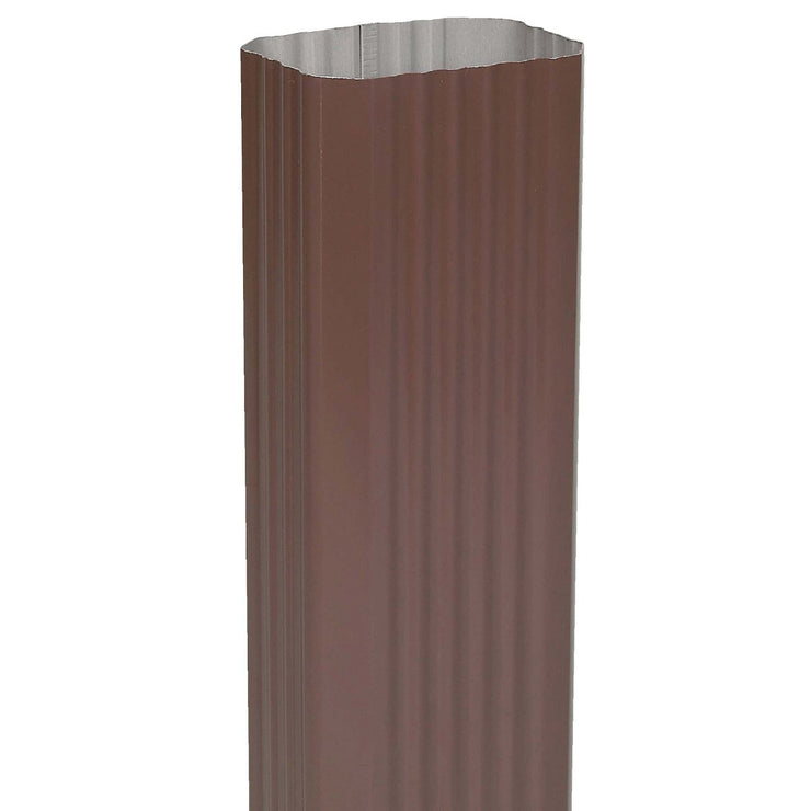 Spectra Metals 3 In. x 4 In. Brown Aluminum Downspout