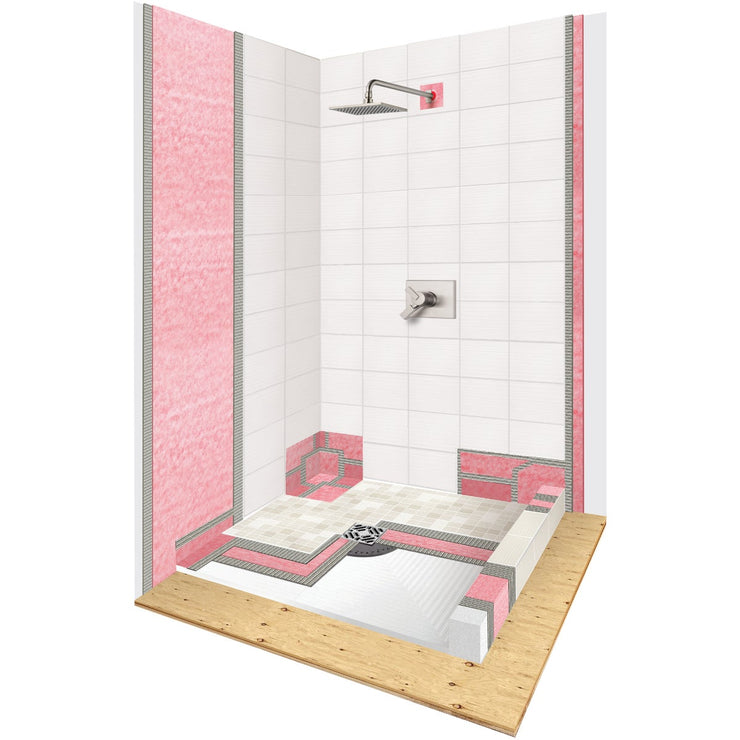 PROVA SHOWER System Kit 48 In. x 48 In. Center Drain with Curb