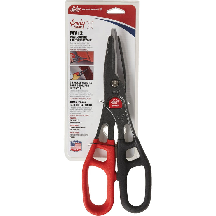 Malco Andy 12 In. Vinyl Cutting Tin Straight Combination Snips