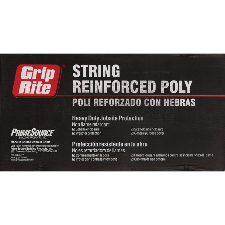 Grip Rite 40 Ft. X 100 Ft. String Reinforced Poly Film Clear 4 Mil. Plastic Sheeting