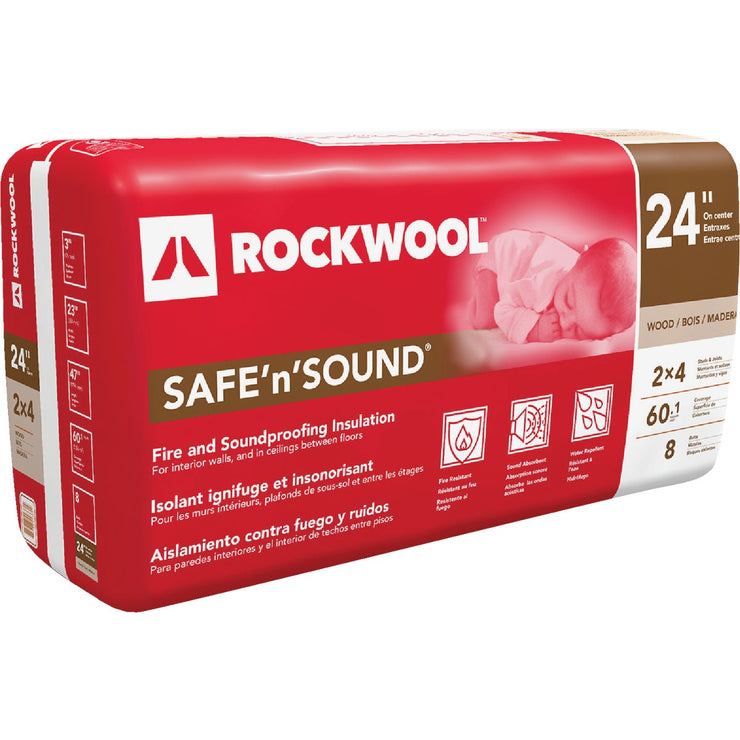 Rockwool Safe N Sound 24 In. x 47 In. Stone Wool Insulation (8-Pack)
