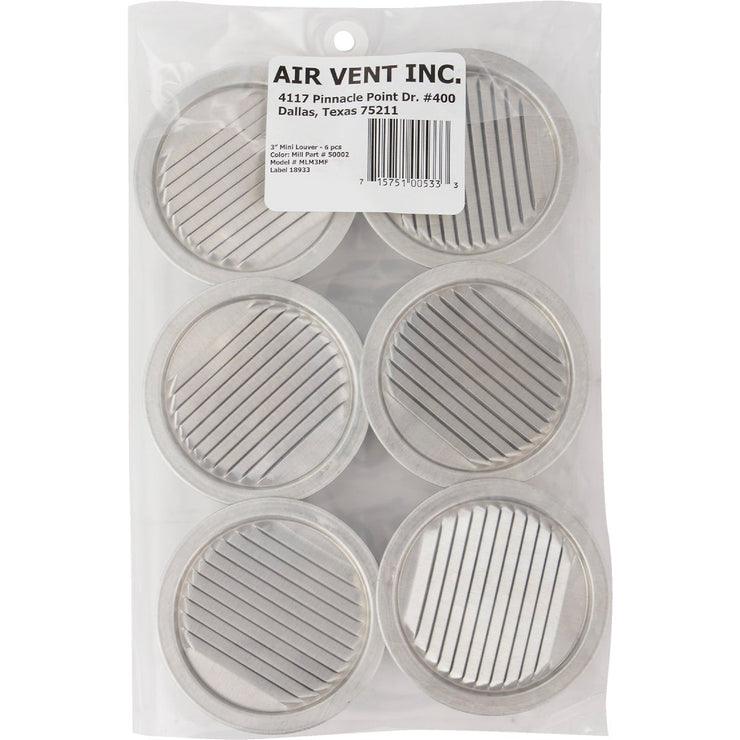 Air Vent 3 In. Aluminum Mini Louver Soffit Vent (6 Count)