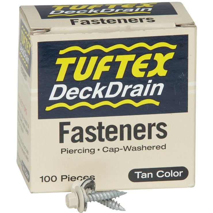 Tuftex 1 In. DeckDrain Galvanized Tan Fasteners (100 Ct.)