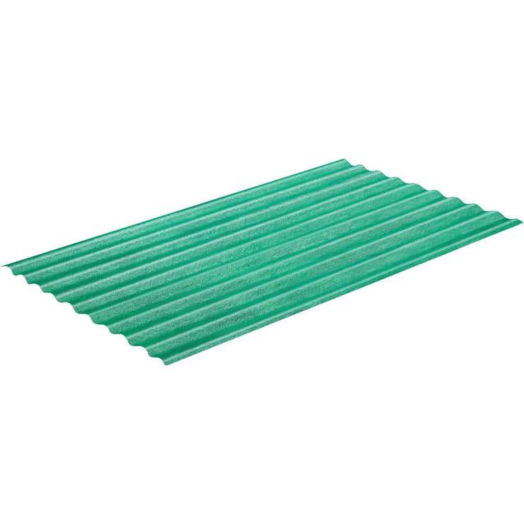 Sequentia WeatherGlaze 26 In. x 8 Ft. Green Round 1-Sided Fiberglass Corrugated Panels