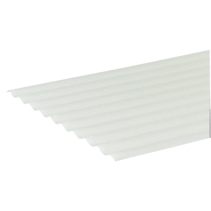 Sequentia WeatherGlaze 26 In. x 10 Ft. White Round 1-Sided Fiberglass Corrugated Panels