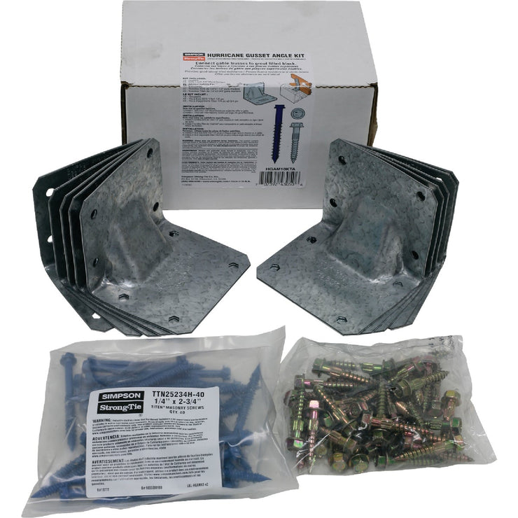 Simpson Strong Tie Gusset Angle Hurricane Tie Kit for Masonry with Titan Screws (10-Piece)