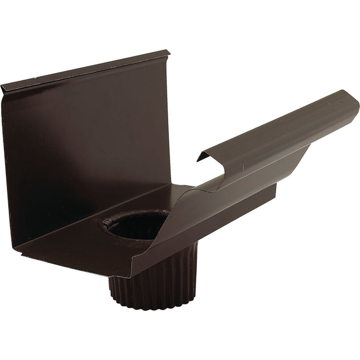 NorWesco 4 In. K Style Brown Steel Round Gutter Drop Outlet