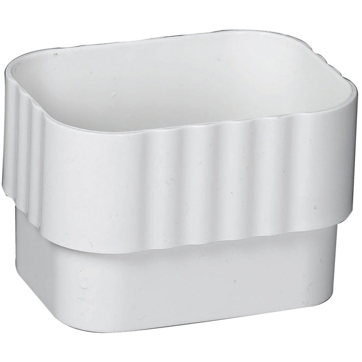 Amerimax 2 In. x 3 In. Traditional K-Style White Vinyl Downspout Connector