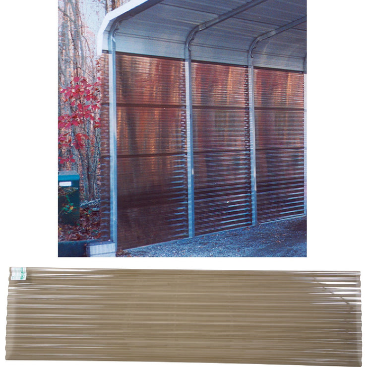 Tuftex PolyCarb 26 In. x 8 Ft. Smoke Square Wave Polycarbonate Corrugated Panels