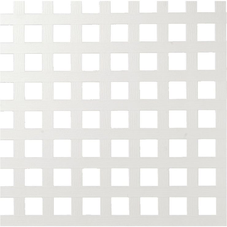 Dimensions 4 Ft. W x 8 Ft. L x 3/16 In. Thick White Vinyl Privacy Square Lattice Panel
