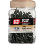 Grip-Rite PrimeGuard Plus #9 x 3 In. Premium Star Green Deck Screw (200 Ct. Jar)
