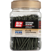 Grip-Rite PrimeGuard Plus #10 x 4 In. Premium Star Green Deck Screw (150 Ct. Jar)