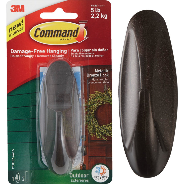 3M Command Outdoor Metallic Bronze Hook