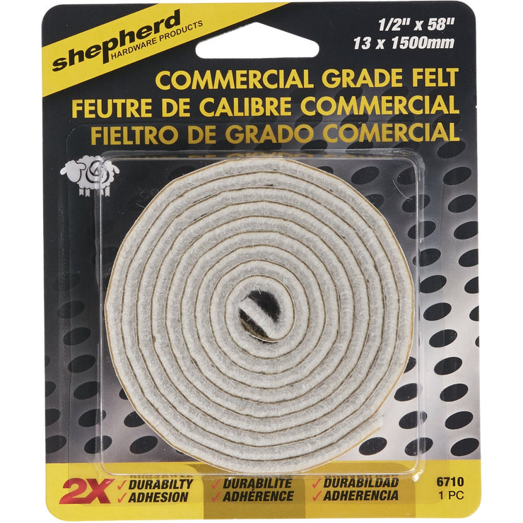 Shepherd 1/2 In. x 58 In. Beige Self-Adhesive Commercial Grade Felt Strip