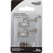 National Satin Nickel Decorative Hook and Staple (2 Count)