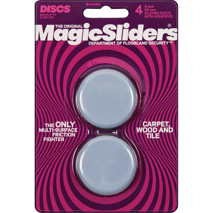 Magic Sliders 2 In. Round Self Adhesive Furniture Glide,(4-Pack)