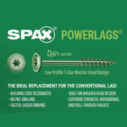 Spax PowerLags 5/16 In. x 3 In. Washer Head Exterior Structure Screw (50 Ct.)