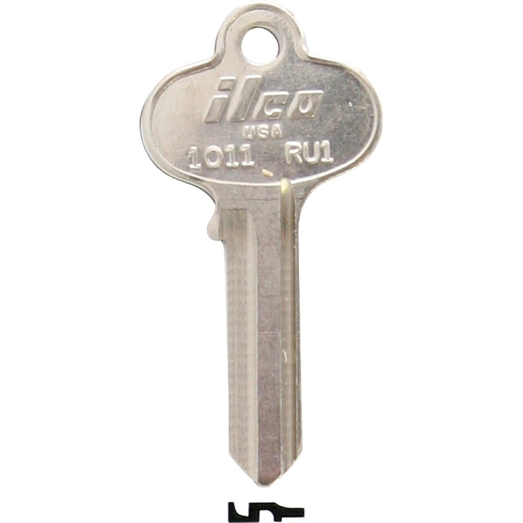 ILCO Russwin Nickel Plated File Cabinet Key, RU1 (10-Pack)