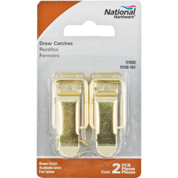 National Catalog V1842 Brass Draw Catch (2-Count)