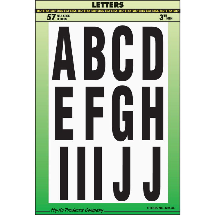 Hy-Ko 3 In. Self-Adhesive Assortment Letters