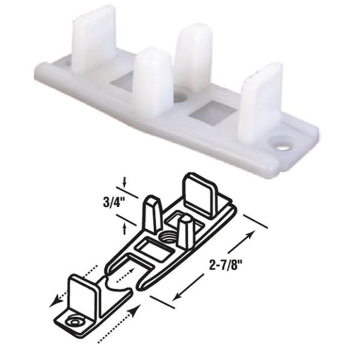 Prime-Line 3/4 In. Adjustable Nylon Base Bypass Door Bottom Guide (2 Count)