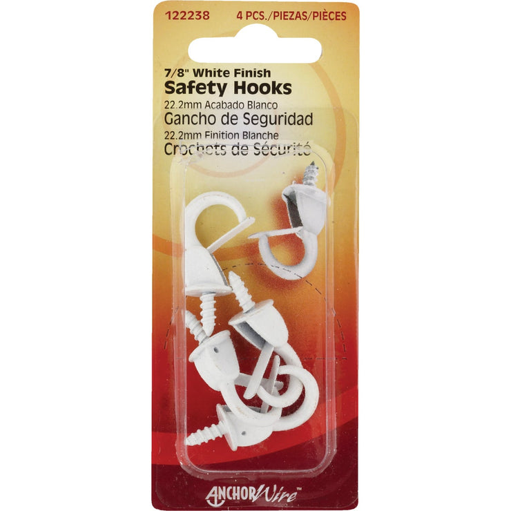 Hillman Anchor Wire 7/8 In. White Spring Safety Hook