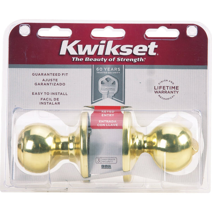 Kwikset Polo Polished Brass Entry Door Knob