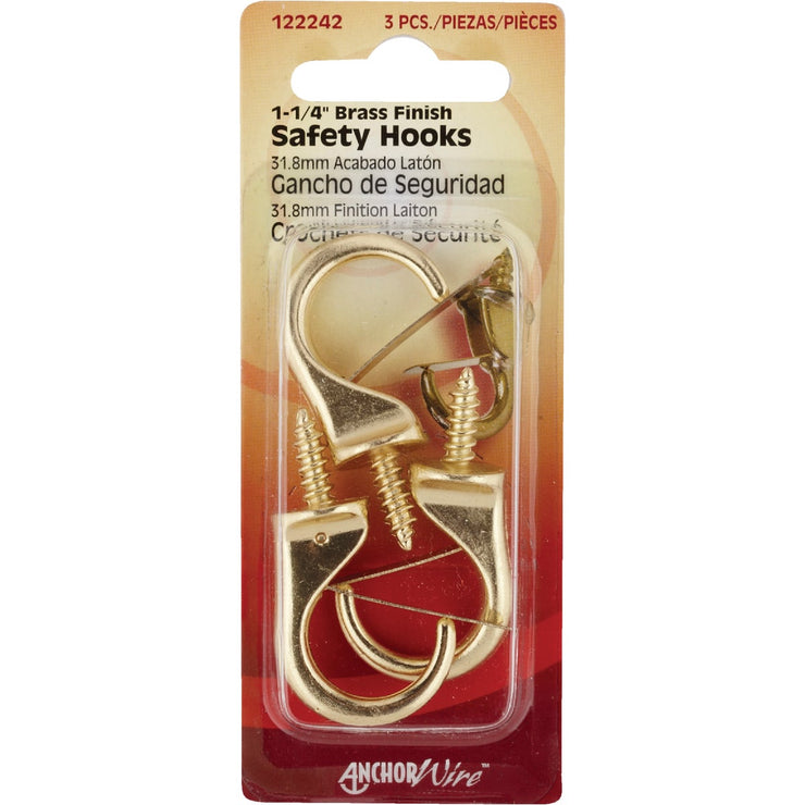 Hillman Anchor Wire 1-1/4 In. Brass Safety Hook