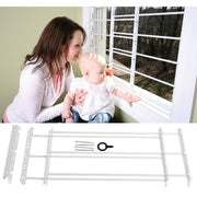 John Sterling Corp Hinged White Enamel 3-Bar Child Safety & Window Security Guard