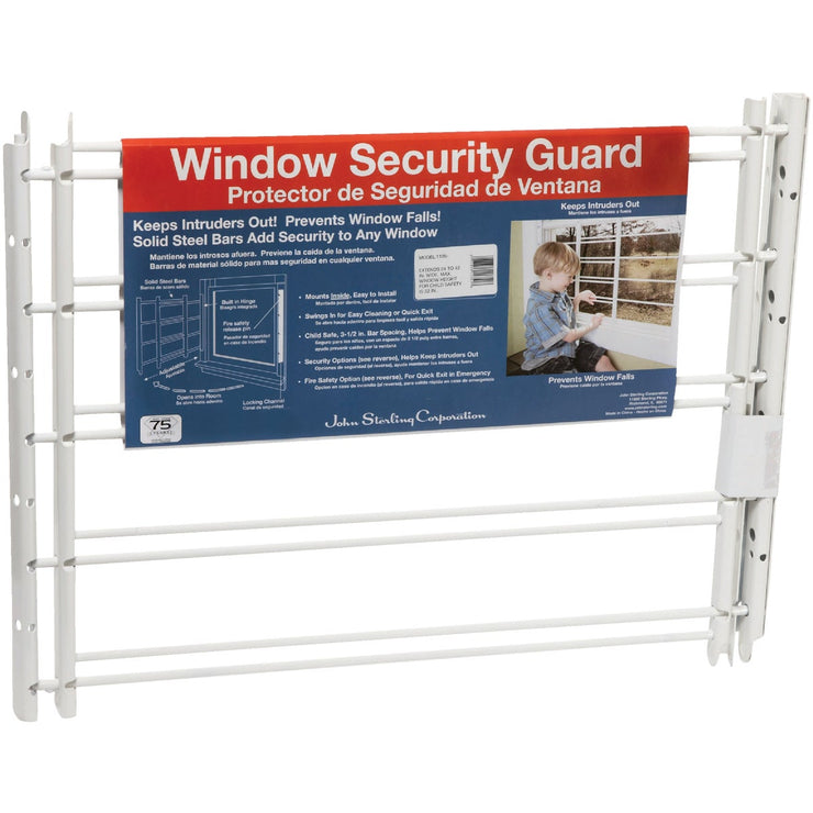 John Sterling Corp Hinged White Enamel 5-Bar Child Safety & Window Security Guard