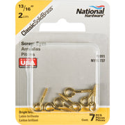 National #214 Brass Small Screw Eye (7 Ct.)
