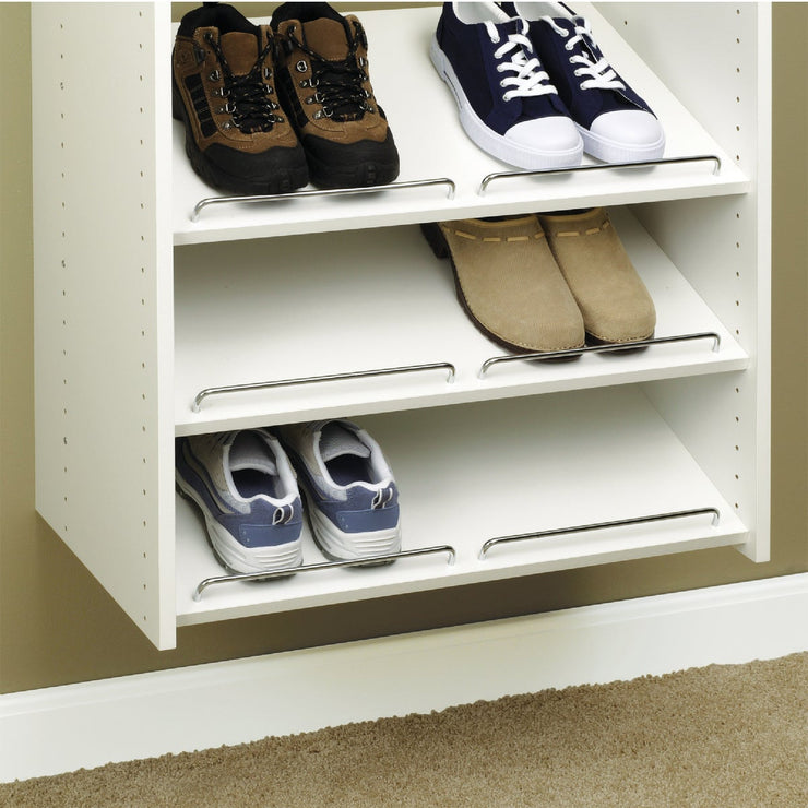 Easy Track 2 Ft. W. x 14 In. D. Laminated Shoe Shelf, White (3-Pack)