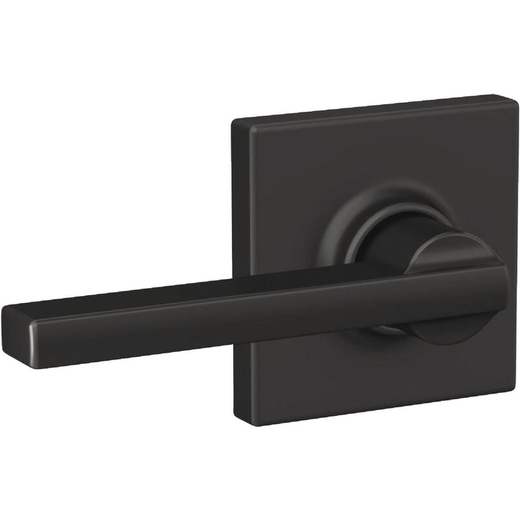 Schlage Latitude Lever with Collins Trim Matte Black Hall & Closet Lock