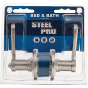 Steel Pro Brushed Nickel Scroll Privacy Door Lever