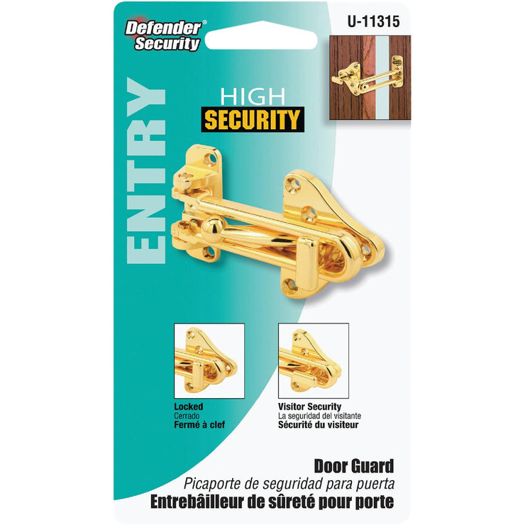 Defender Security Brass Swing Bar Door Guard