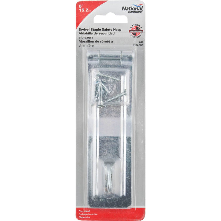 National 6 In. Zinc Swivel Safety Hasp