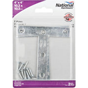 National 4" x 4" Zinc T-Plate, (2-Pack)
