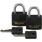 Master Lock 1-3/16 In. W. Black Covered Keyed Alike Padlock (2-Pack)