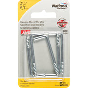 National 2030 Series #108 Square Bend Screw Hook Shoulder Hook (5 Count)