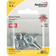 National #110 Zinc Medium Screw Eye (8 Ct.)