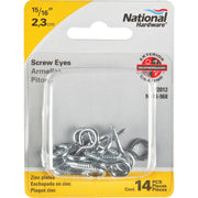 National #114 Zinc Medium Screw Eye (14 Ct.)