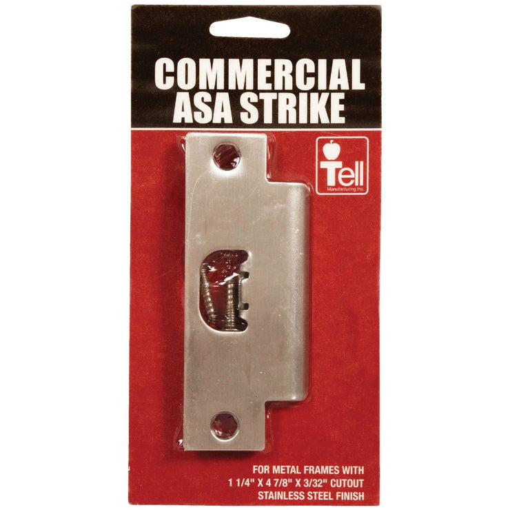 Tell Satin Stainless Steel 1-1/4 In. ASA Strike Plate