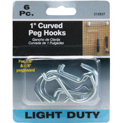 1 In. Curved Pegboard Hook (6-Count)