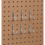 1-1/2 In. Curved Pegboard Hook (6-Count)